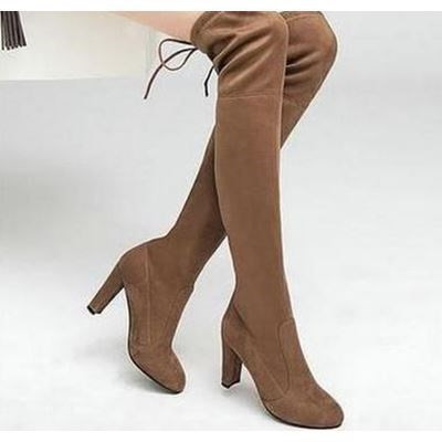 Нов модел дамски ботуши -тип чизми от еко велур