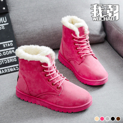 Дамски зимни боти с връзки и топла подплата