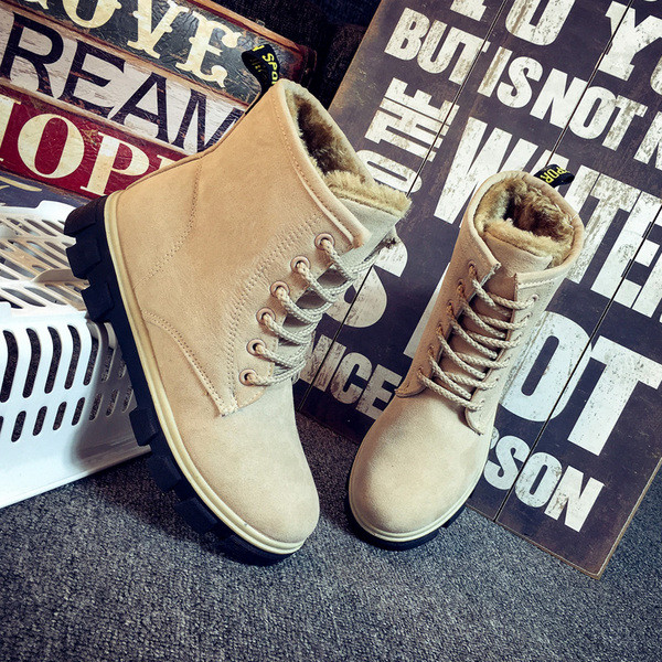 Ежедневни зимни боти с топла подплата и връзки