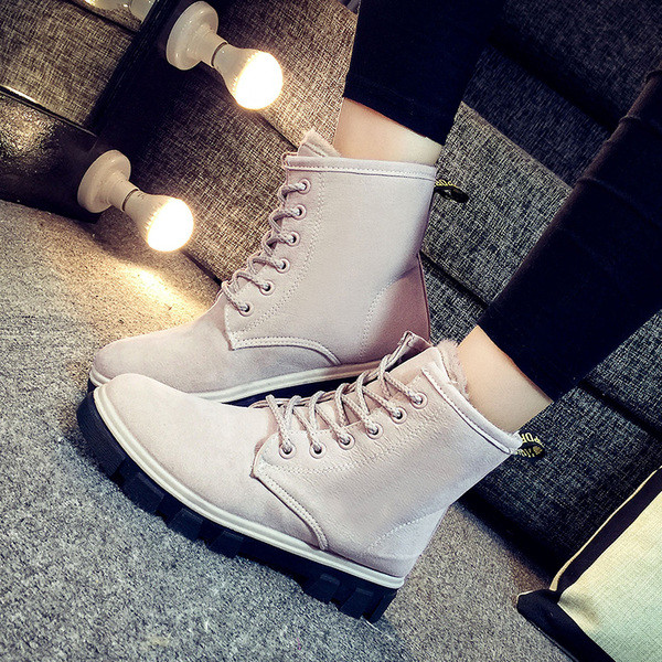 Ежедневни зимни боти с топла подплата и връзки