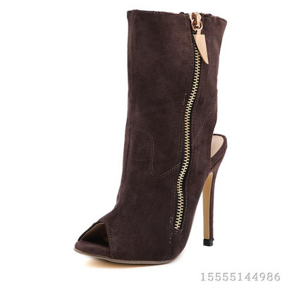 Модерни дамски боти с цип и висок ток