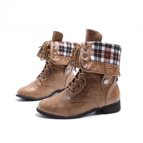 Зимни кожени ботуши с връзки и размер до 43 номер