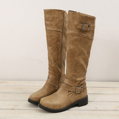 Ежедневни дамски ботуши с катарама и цип