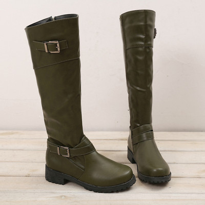 Ежедневни дамски ботуши с катарама и цип