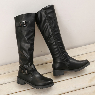 Ежедневни дамски ботуши с катарама и цип