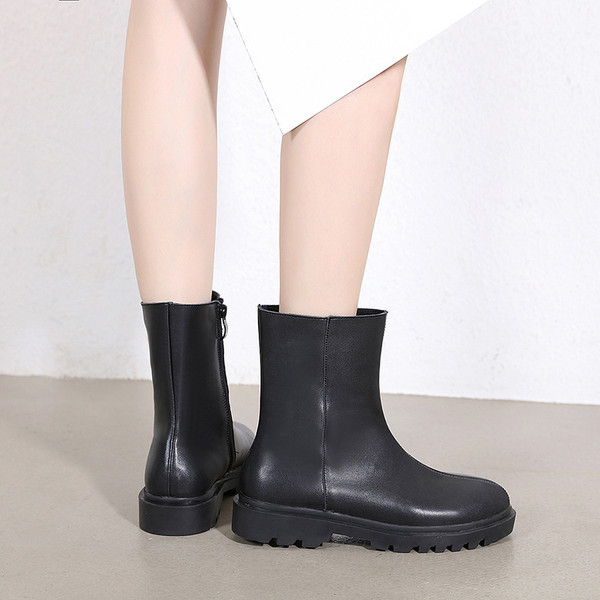 Дамски ежедневни боти от еко кожа с цип