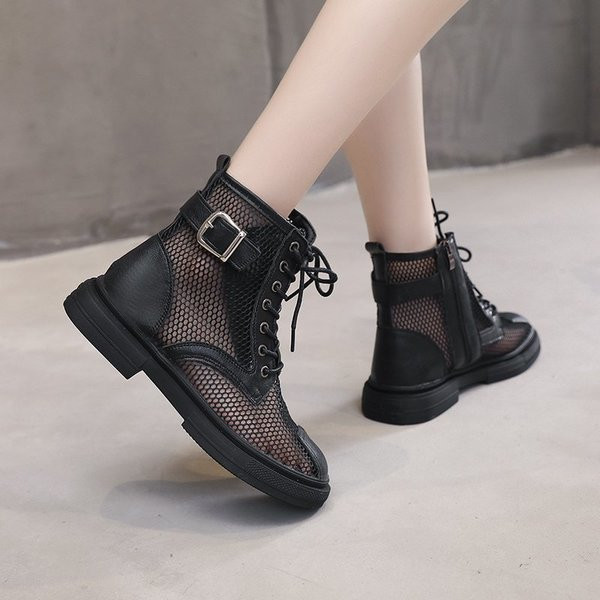 Пролетно- есенни боти от мрежеста материя с връзки