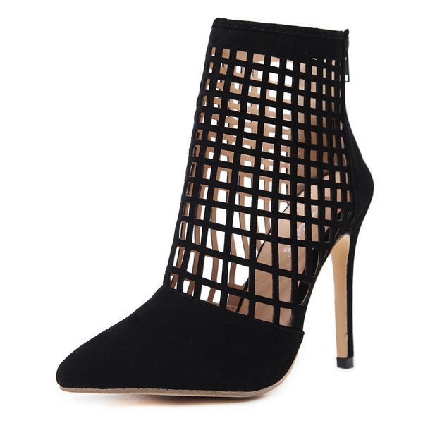 Стилни дамски летни боти с висок 11 см ток 