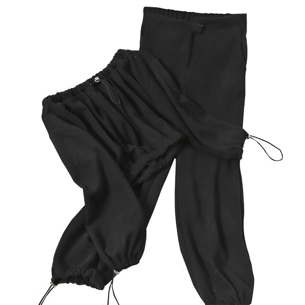 Дамски ежедневен комплект от две части - блуза с дълъг ръкав и панталон с висока талия