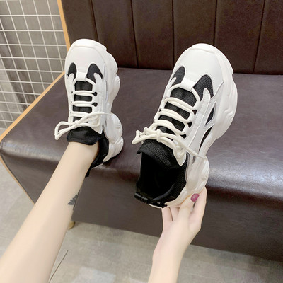 Спортно-ежедневни дамски маратонки- с груба подметка и връзки