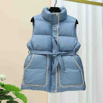 Нов модел дамски елек с колан и копчета