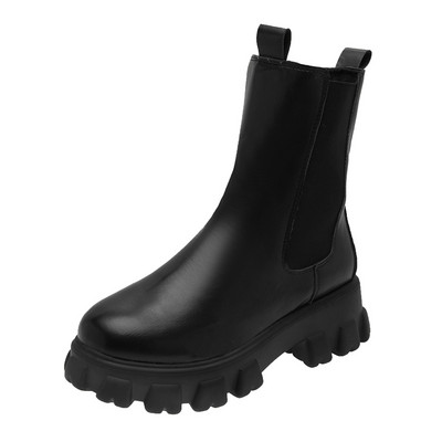 Модерни дамски боти с дебела подметка - ретро стил