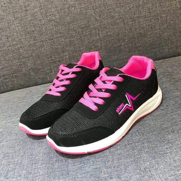 Дамски спортно-ежедневни маратонки с цветни ленти