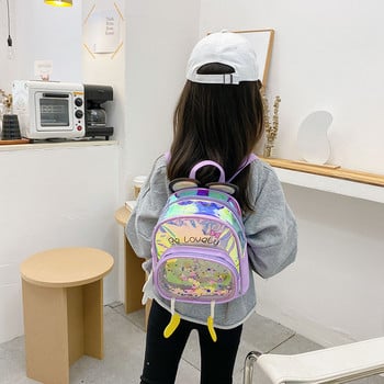 Модерна детска раница за момичета с преден джоб и 3D елементи