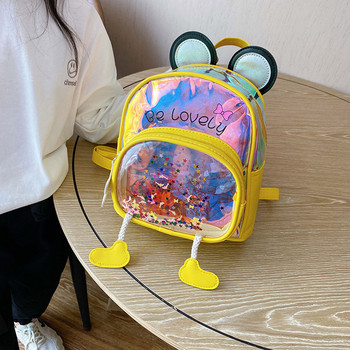 Модерна детска раница за момичета с преден джоб и 3D елементи