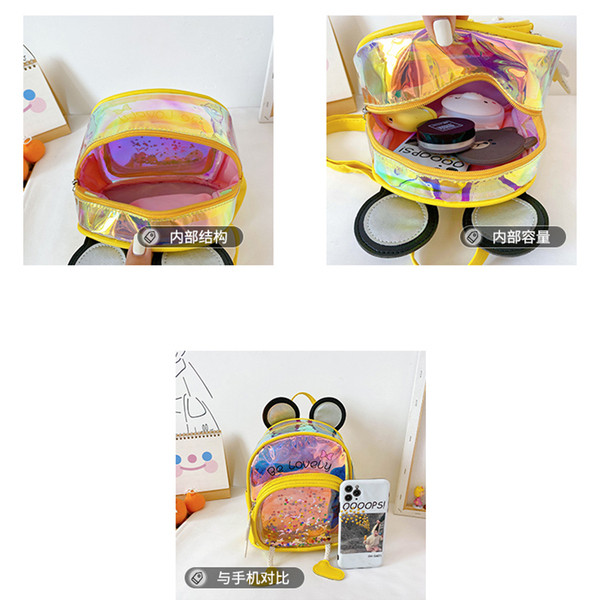 Модерна детска раница за момичета с преден джоб и 3D елементи