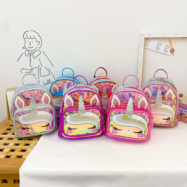 Модерна детска раница за момичета с преден джоб и апликация