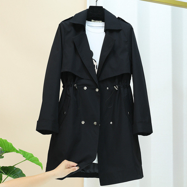 Ежедневно дамско палто с копчета и джобове