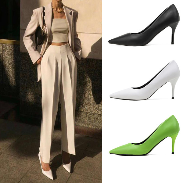 Stiilne naiste kingade terava otsaga mudel õhukese 7,5 cm kontsaga