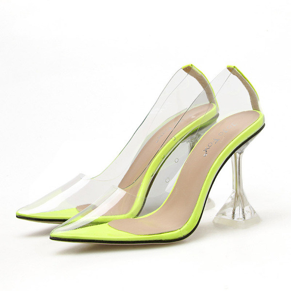 Uus läbipaistvate kõrgete kontsadega naiste kingade mudel