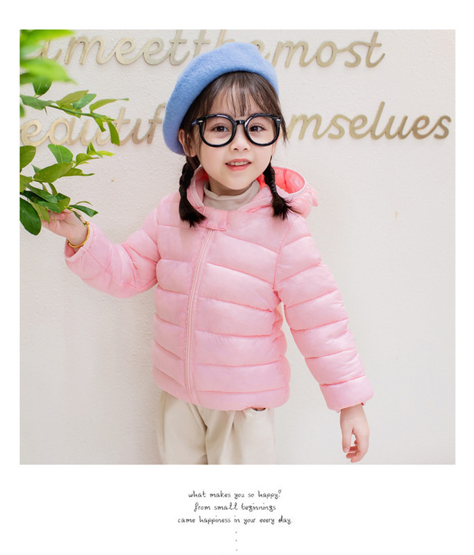 Kapuutsiga ja 3D elementidega talvine laste jope