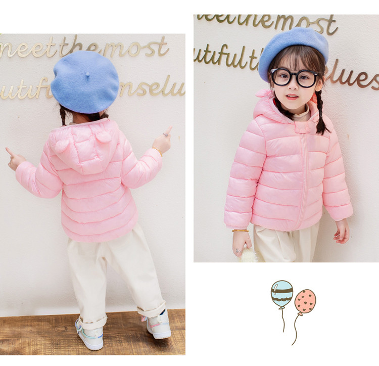 Kapuutsiga ja 3D elementidega talvine laste jope