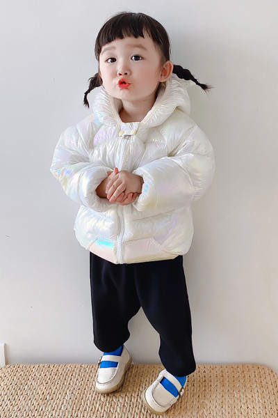 Moodne 3D elementide ja taskutega laste jope tüdrukutele