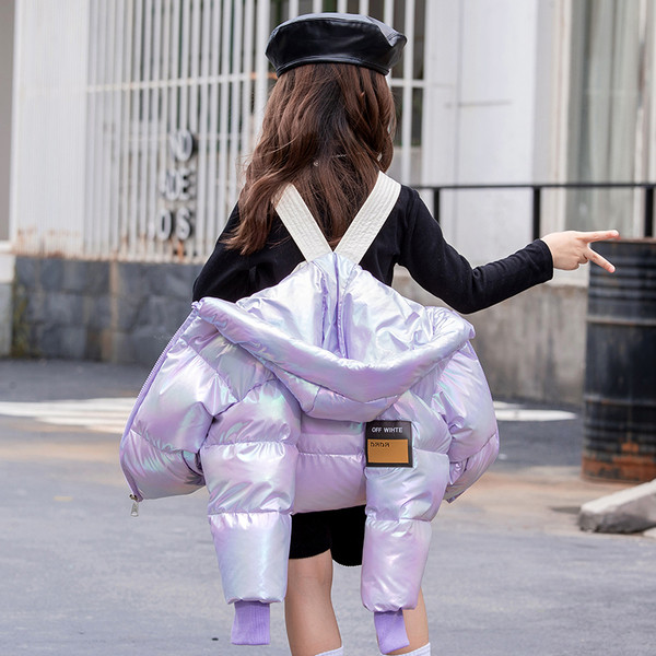 Embleemi ja kapuutsiga laste talvejope tüdrukutele ja poistele