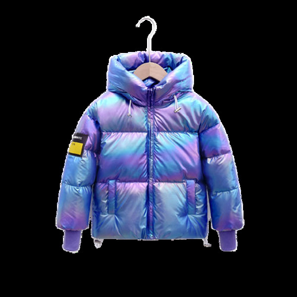 Embleemi ja kapuutsiga laste talvejope tüdrukutele ja poistele