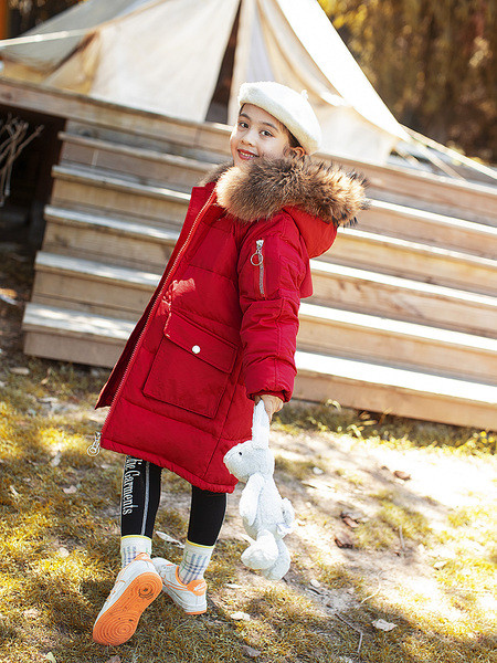 Pikk kapuutsiga laste talvejope tüdrukutele