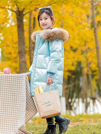 Χειμερινό παιδικό μπουφάν για κορίτσια με κουκούλα και κάτω