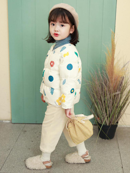 Igapäevane laste kaherealine nööpide ja V-kaelusega jope