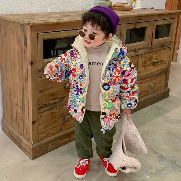 Värviline kapuutsi ja lukuga laste jope tüdrukutele ja poistele