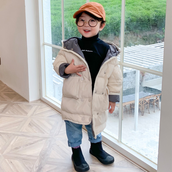 Pikk nööpidega laste jope poisile ja tüdrukule