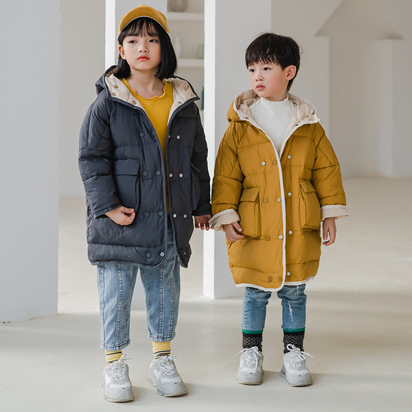 Pikk nööpidega laste jope poisile ja tüdrukule