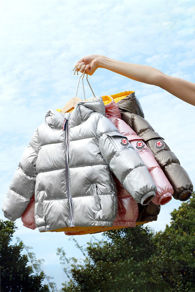 Moodne kapuutsiga laste jope tüdrukutele talveks sobiv