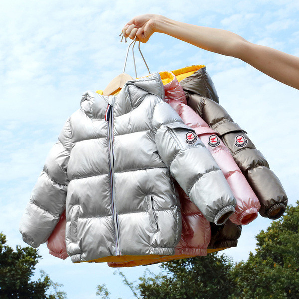 Moodne kapuutsiga laste jope tüdrukutele talveks sobiv