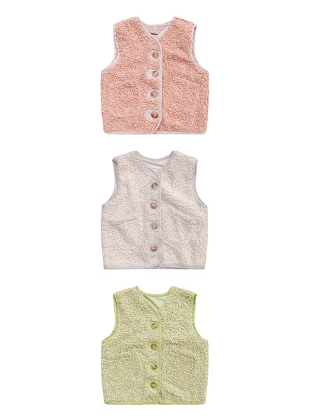 Laste nööpide ja taskutega sulevest tüdrukutele