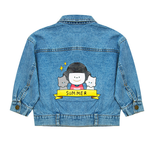 Naiste vabaaja värvilise aplikatsiooniga teksajakk