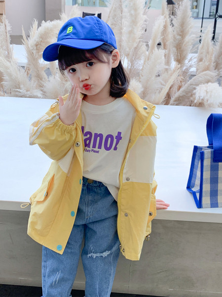 Kevadeks sobiv uus mudel kapuutsiga laste jope tüdrukutele