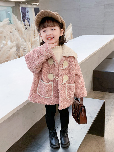 Moderna dječja perjanica za djevojčice s džepovima i gumbima