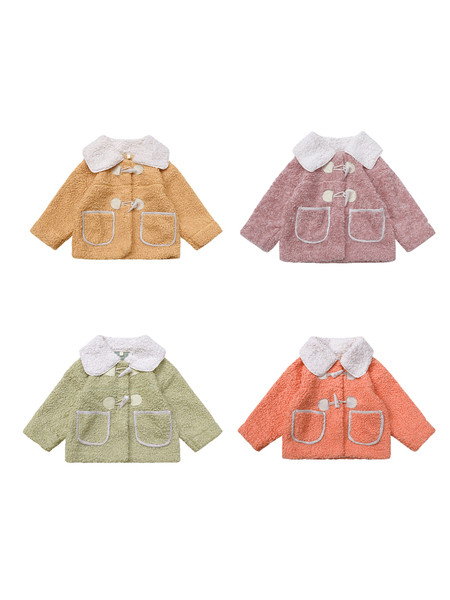 Moderna dječja perjanica za djevojčice s džepovima i gumbima