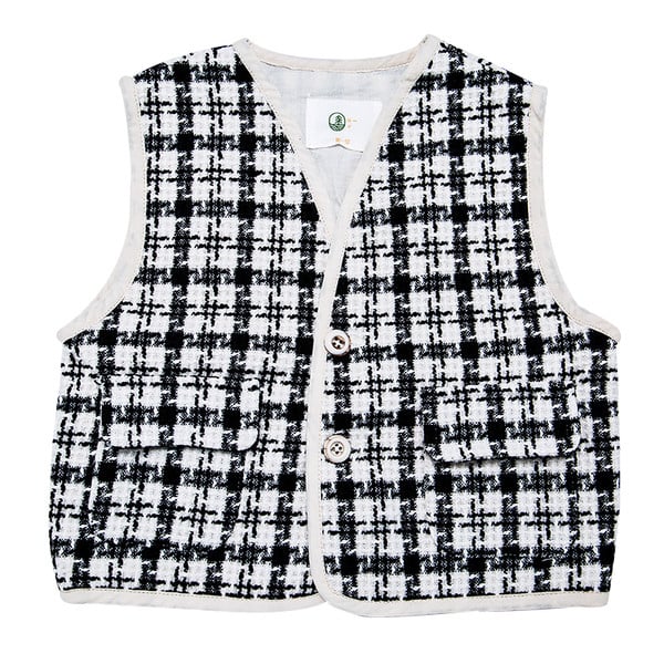 Laste ruuduline vest nööpide ja taskuga