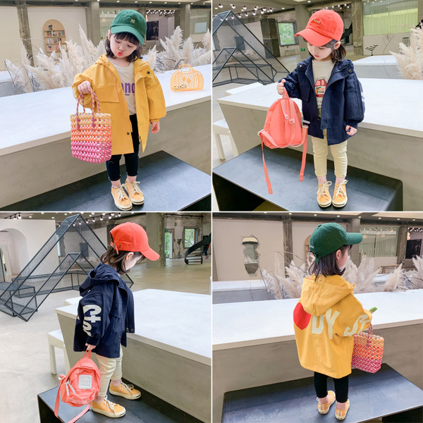 Aplikatsiooni ja kapuutsiga laste jope tüdrukutele