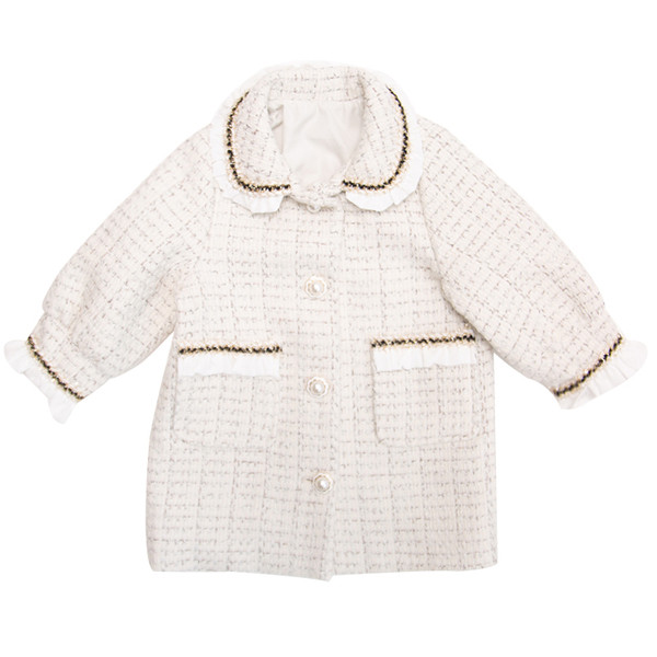 Laste lokkide ja nööpidega mantel tüdrukutele