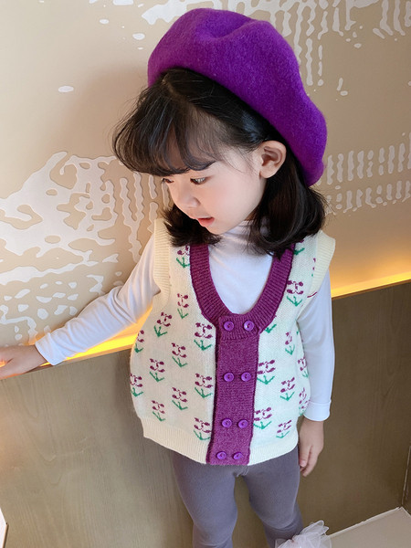 Nööpidega lastevest - õhuke kudumine