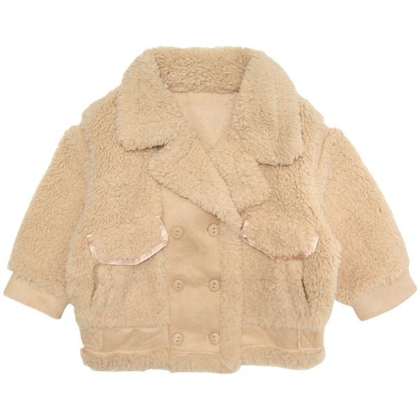 Kaherealise kinnituse ja taskutega laste sulemantel tüdrukutele