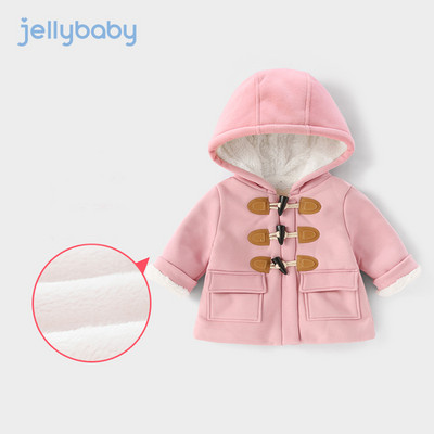Ежедневно детско яке за момичета с качулка и мека подплата