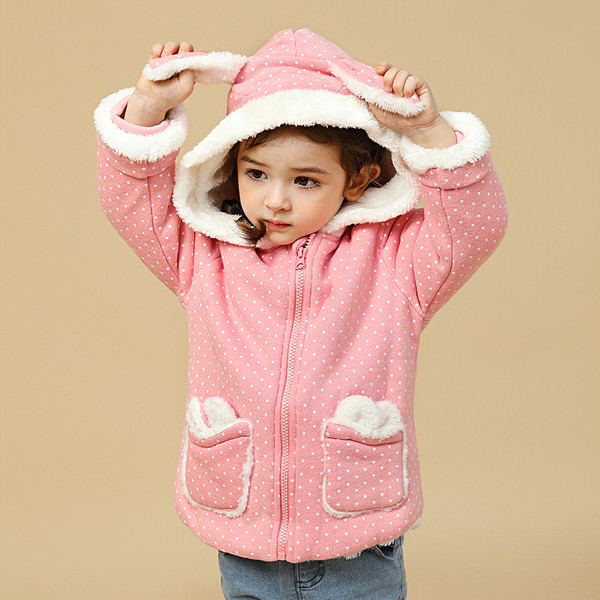 Pehme voodri, kapuutsi ja taskutega igapäevane laste jope tüdrukutele