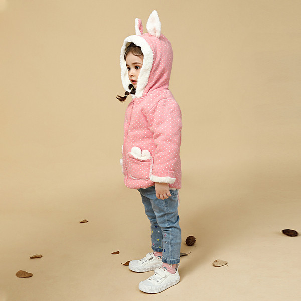 Pehme voodri, kapuutsi ja taskutega igapäevane laste jope tüdrukutele